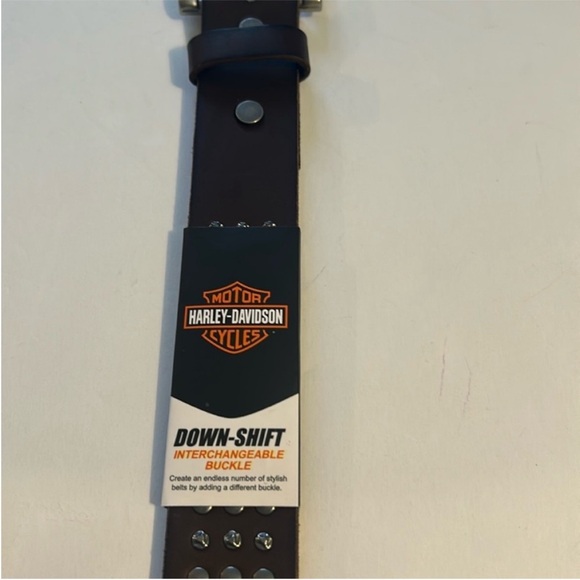 Harley-Davidson 42 Belt Down-Shift Interchangeable Buckle Brown Leather NWT